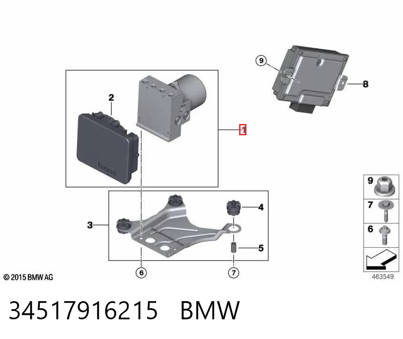 Блок АБС гідравлічний BMW 34516896310 ціна, від 126.98 USD