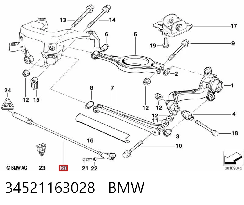 34521163028 BMW Датчик АБС (ABS) задній
