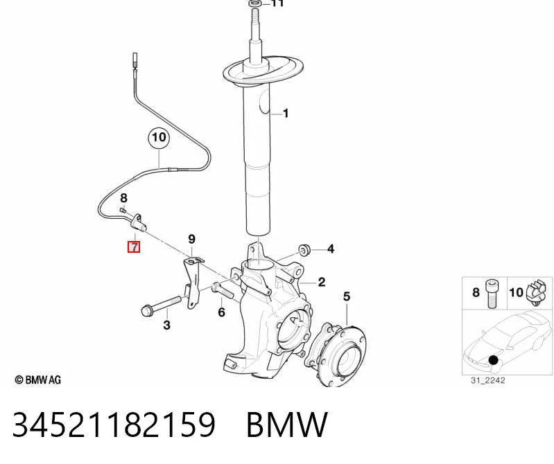 34521182159 BMW Датчик АБС