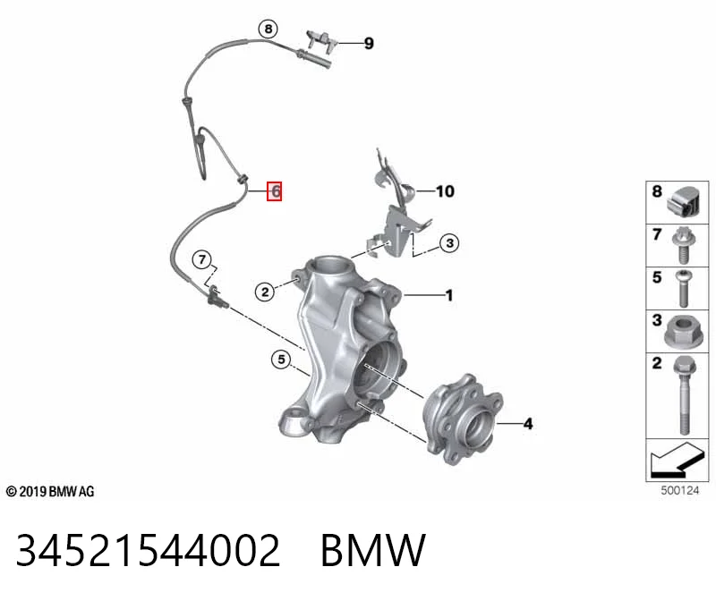 34521544002 BMW Датчик АБС
