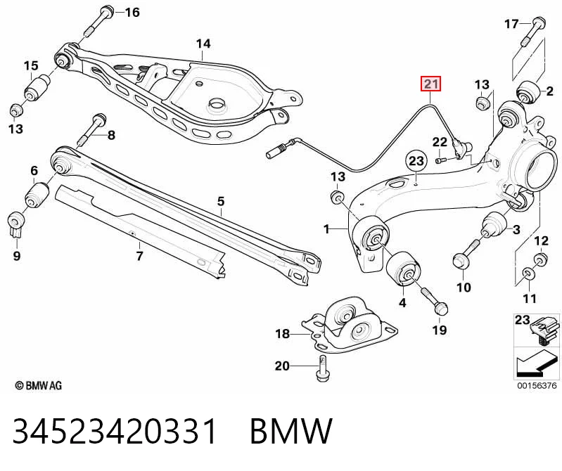34523420331 BMW Датчик АБС (ABS) задній
