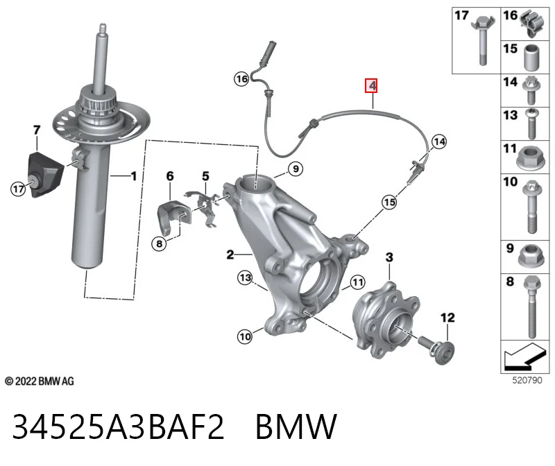 34525A3BAF2 BMW Датчик АБС