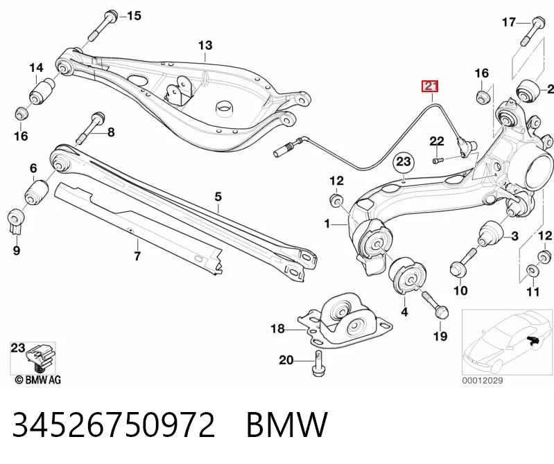 34526750972 BMW Датчик АБС (ABS) задній