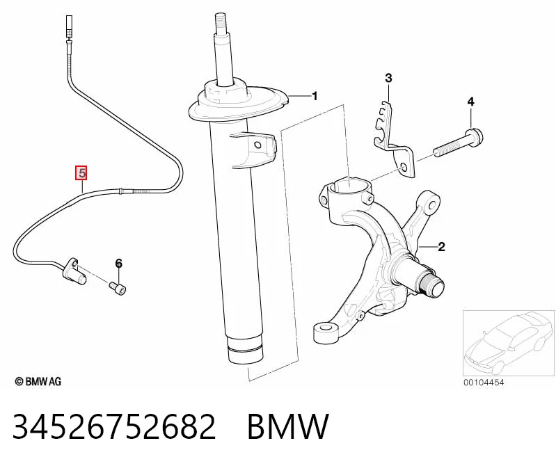 34526752682 BMW Передній правий датчик абс