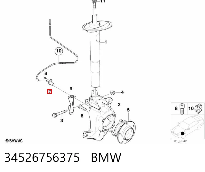 34526756375 BMW Датчик АБС
