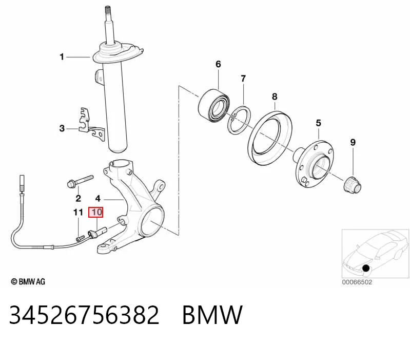 34526756382 BMW Датчик АБС (ABS)