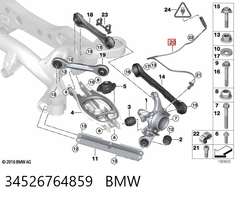 34526764859 BMW Датчик АБС (ABS) задній