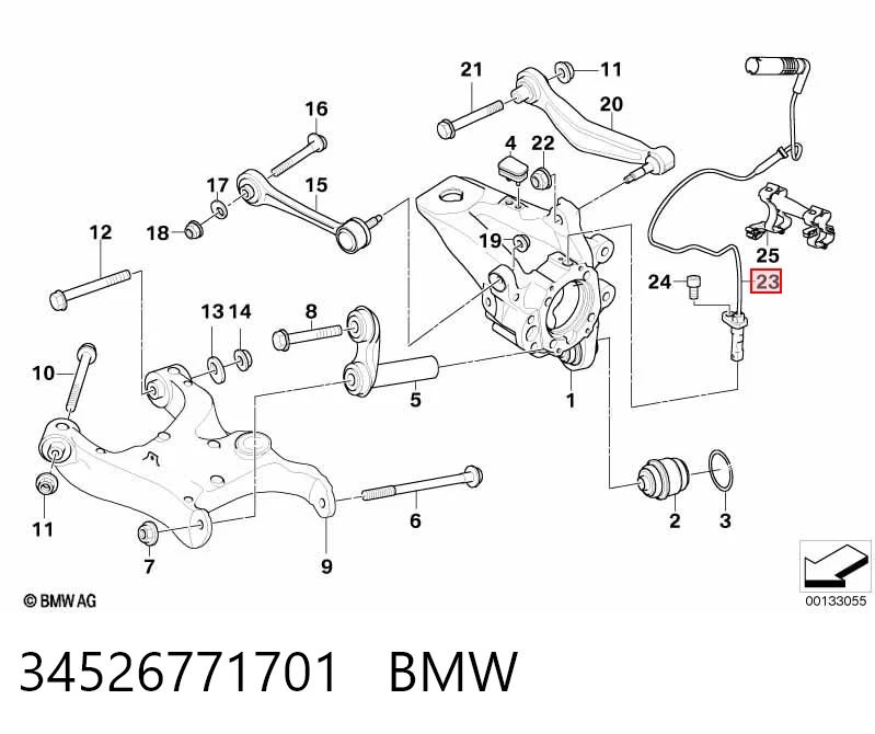 34526771701 BMW Датчик АБС (ABS) задній