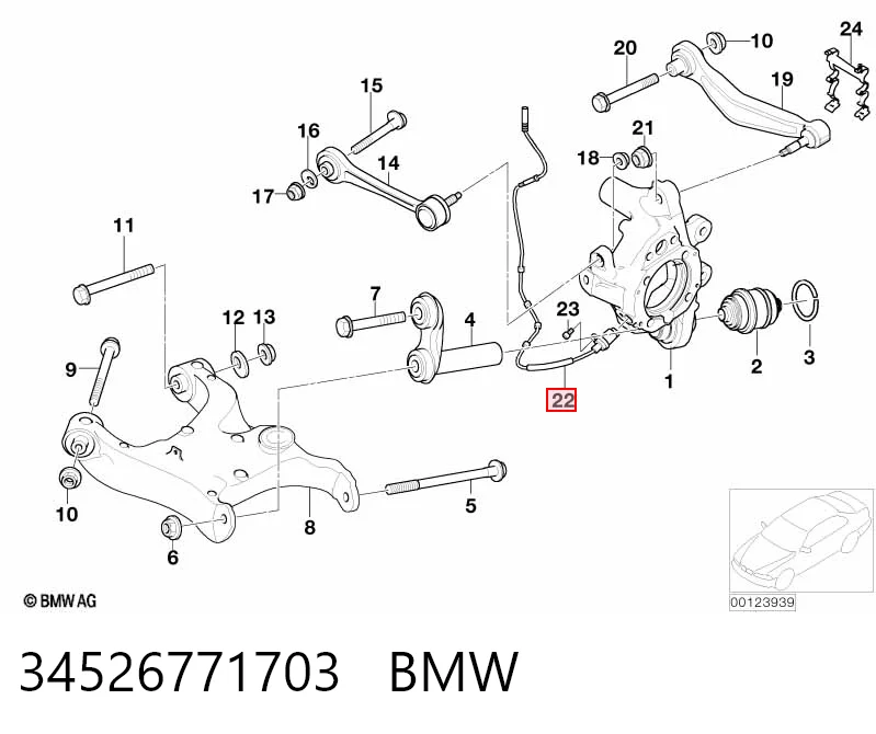34526771703 BMW Датчик АБС (ABS) задній