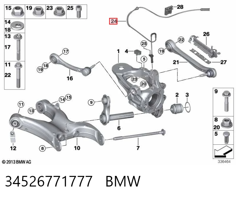 34526771777 BMW Датчик АБС (ABS) задній