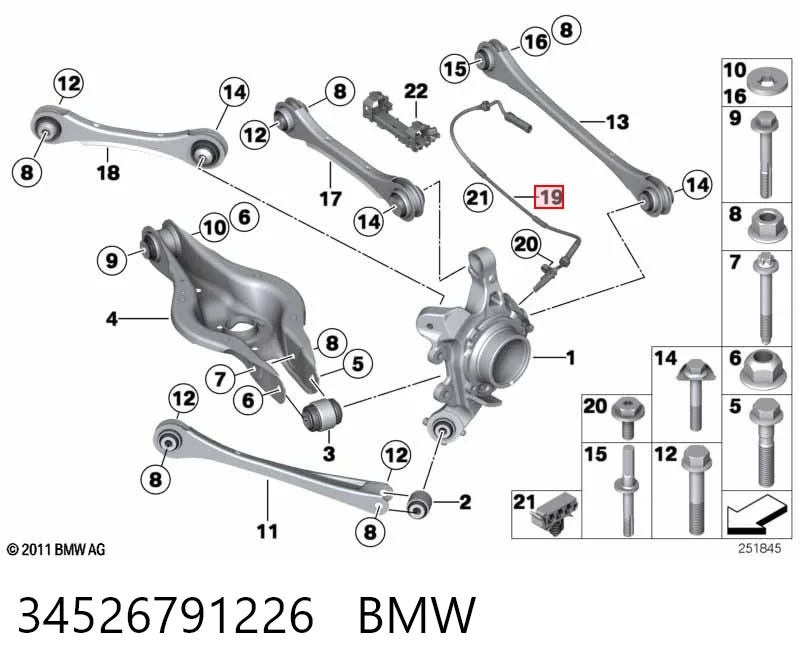 34526791226 BMW Датчик АБС (ABS) задній