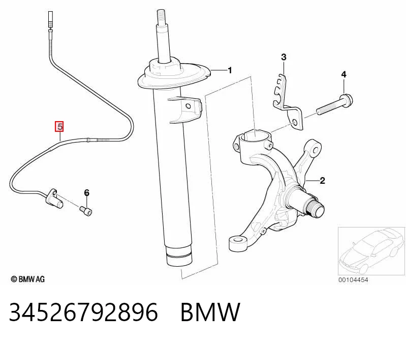 34526792896 BMW Датчик АБС (ABC) передній, правий