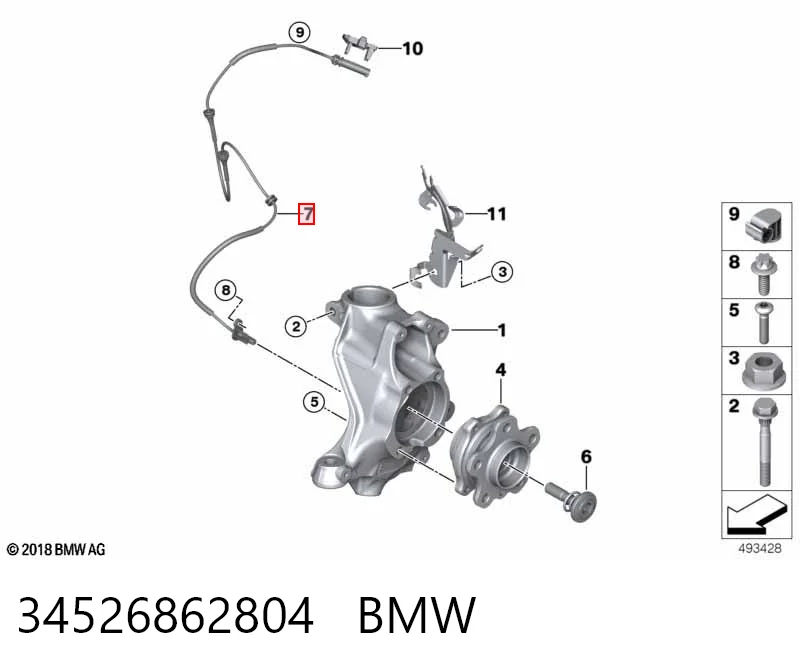 34526862804 BMW Датчик АБС