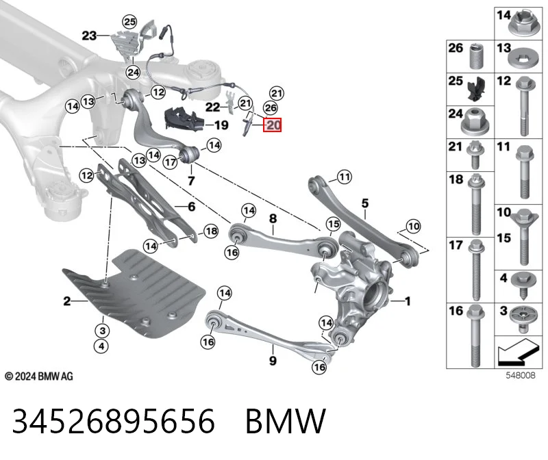 34526895656 BMW Датчик АБС (ABS) задній