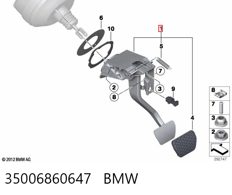 6860647 BMW Педаль гальма