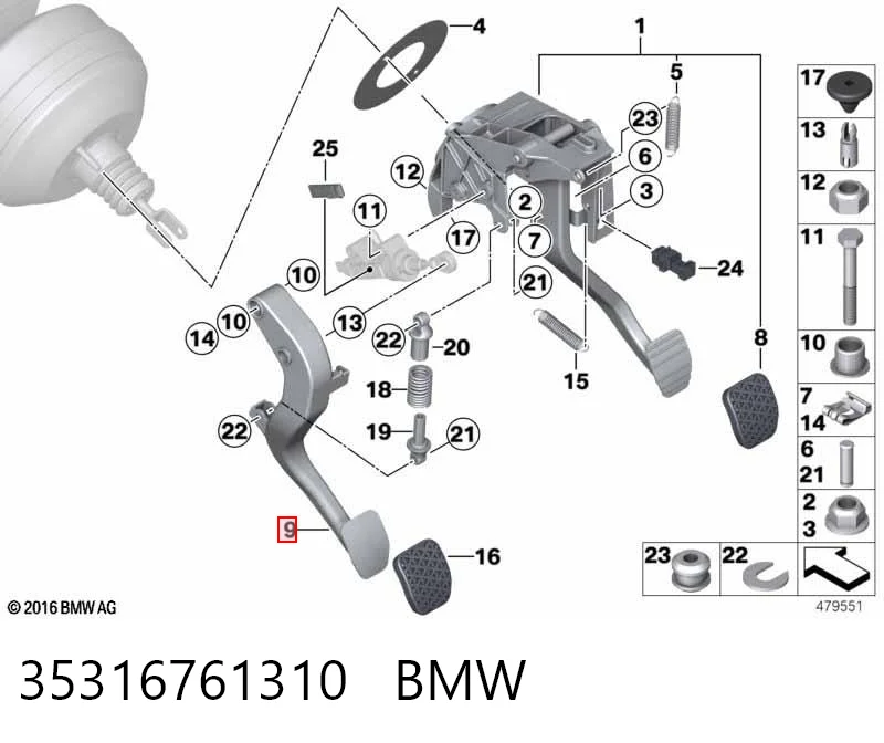 Педаль зчеплення на BMW X1  E84