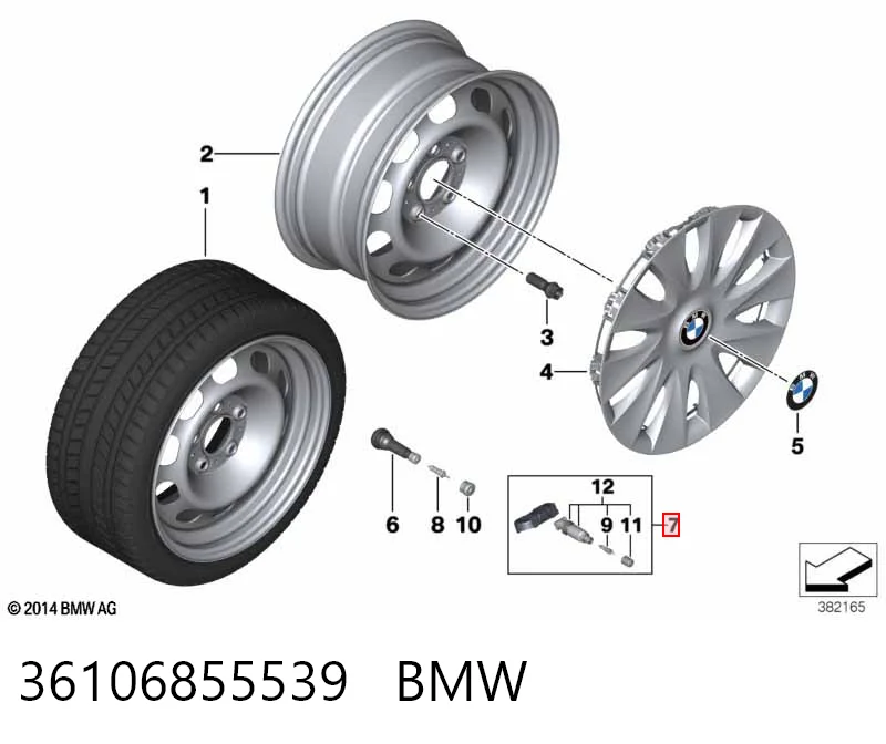 36106855539 BMW Датчик шин