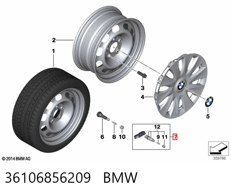 36106856209 BMW Датчик шин