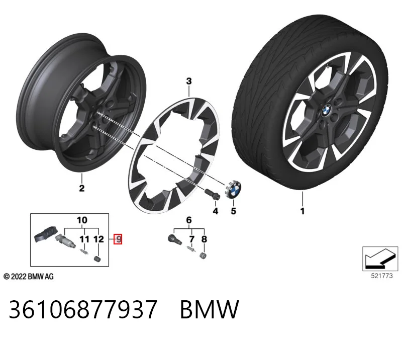 36106877937 BMW Датчик шин