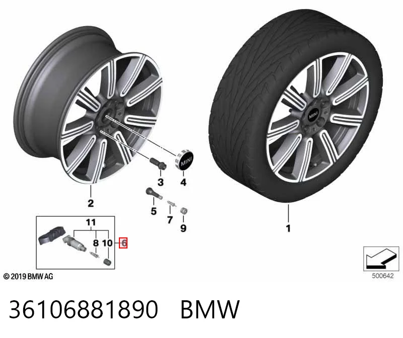 36106881890 BMW Датчик шин