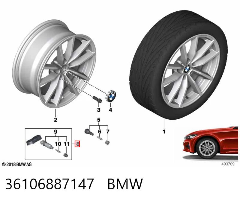 36106887147 BMW Датчик шин