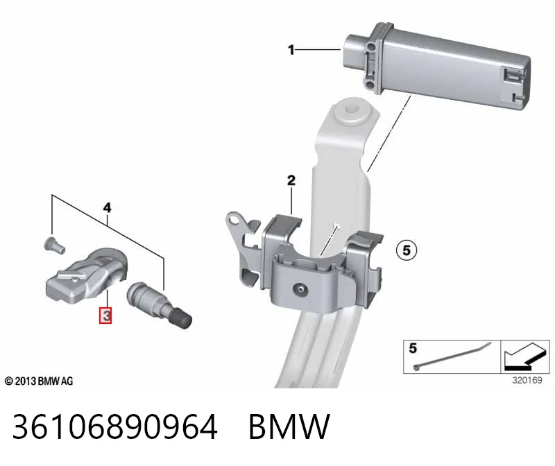 36106890964 BMW Датчик шин