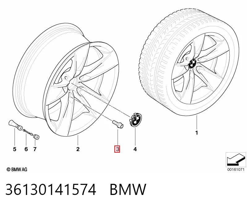 36130141574 BMW Болти до колеса
