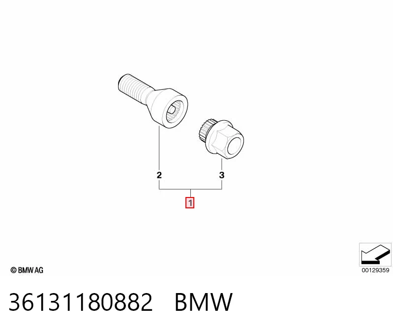 Колісний болт BMW 5 седан (E60) (2003 - 2009) ціна, від 48.27 USD
