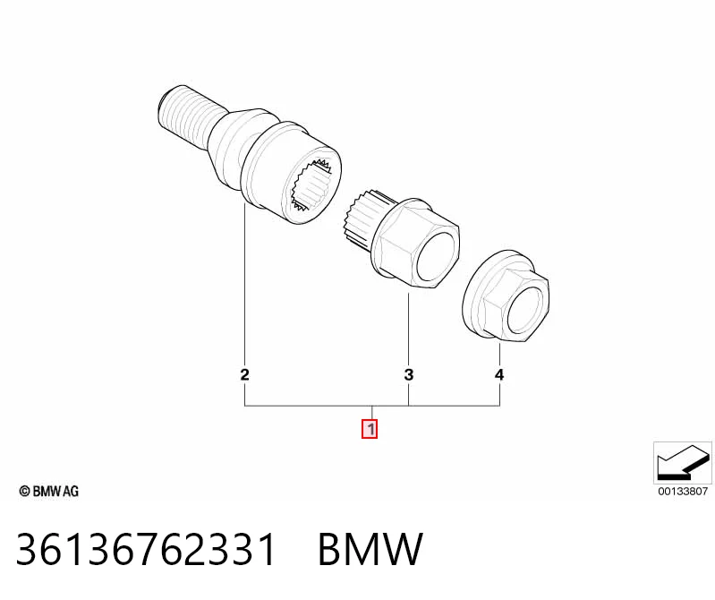 Болти до колеса на BMW 7  F01, F02, F03, F04