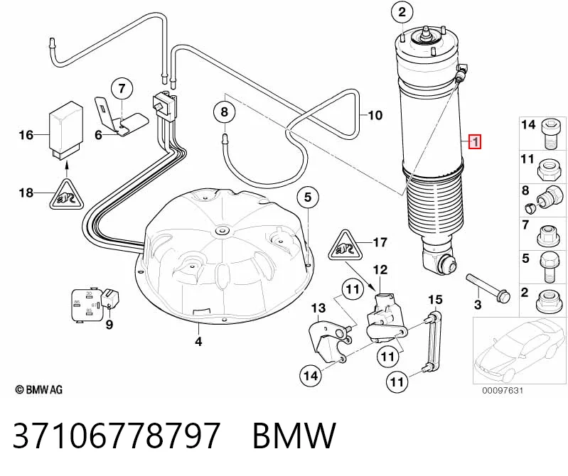37106778797 BMW Амортизатор задній, лівий