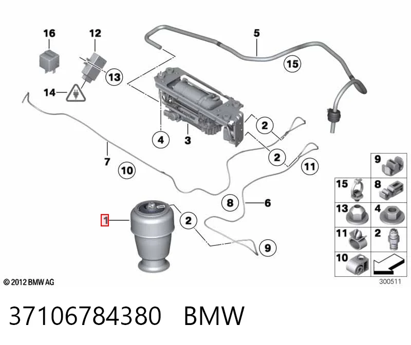 Пневморессора задня BMW 6784380 ціна, від 303.57 USD