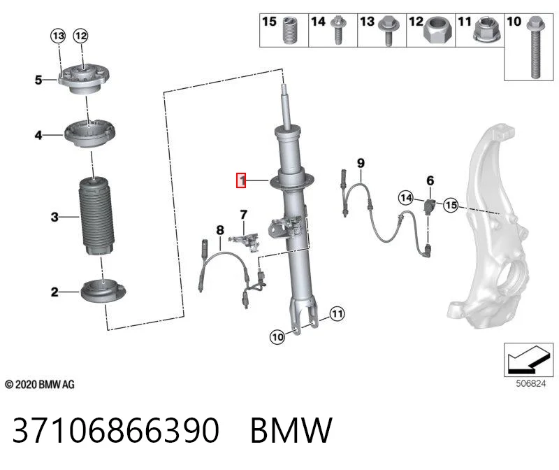 37106866390 BMW Амортизатор передньої підвіски