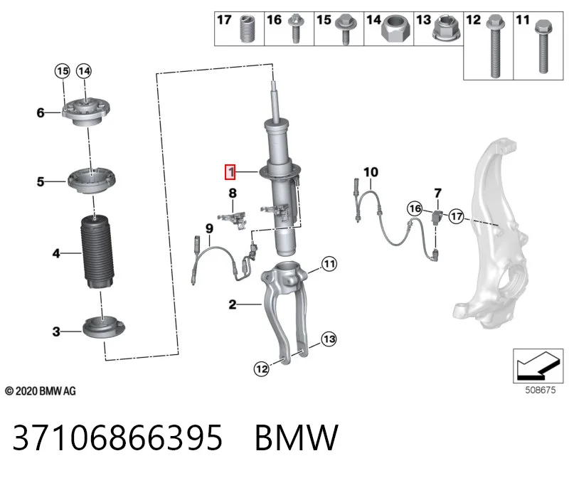 37106866395 BMW Ліва передня стійка