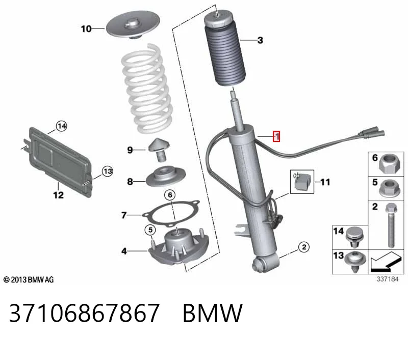 37106867867 BMW Амортизатор задній, лівий