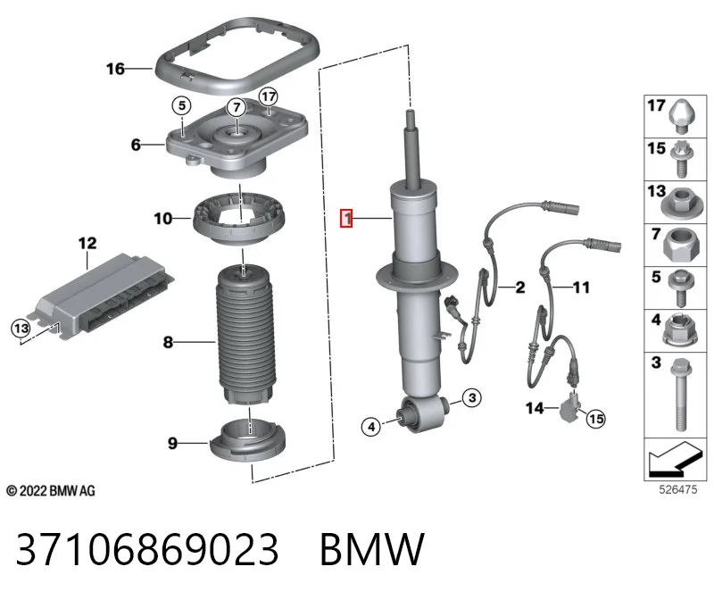 37106869023 BMW Амортизатор задній, лівий
