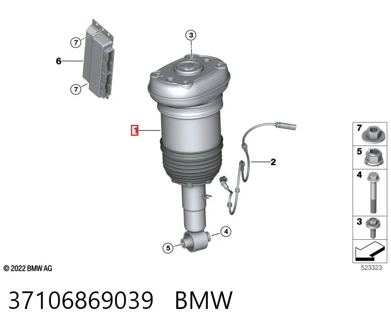 37106869039 BMW Амортизатор задній, лівий