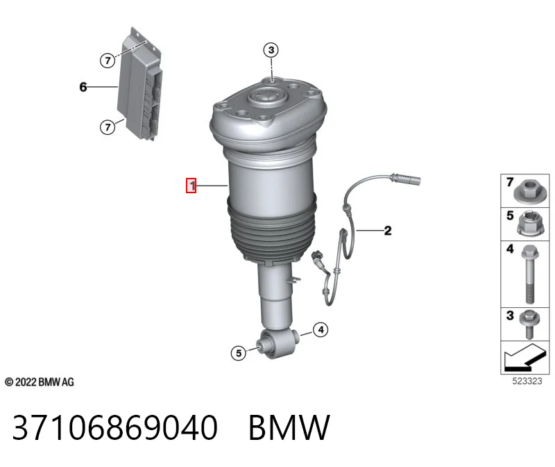 37106869040 BMW Амортизатор задній, правий