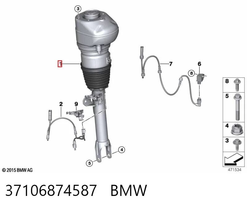 37106874587 BMW Ліва передня стійка