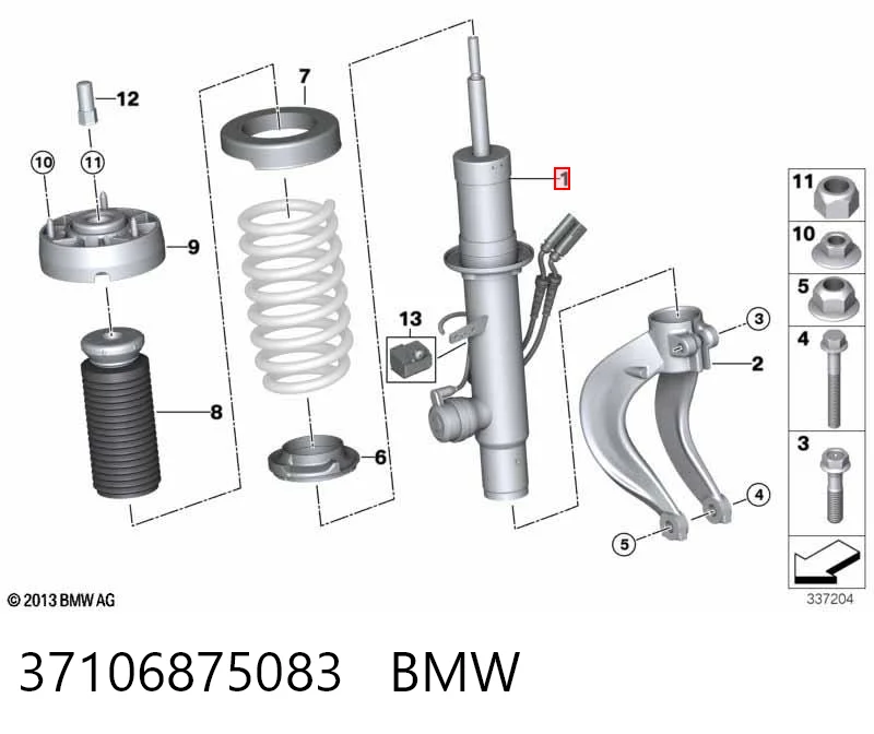 37106875083 BMW Ліва передня стійка