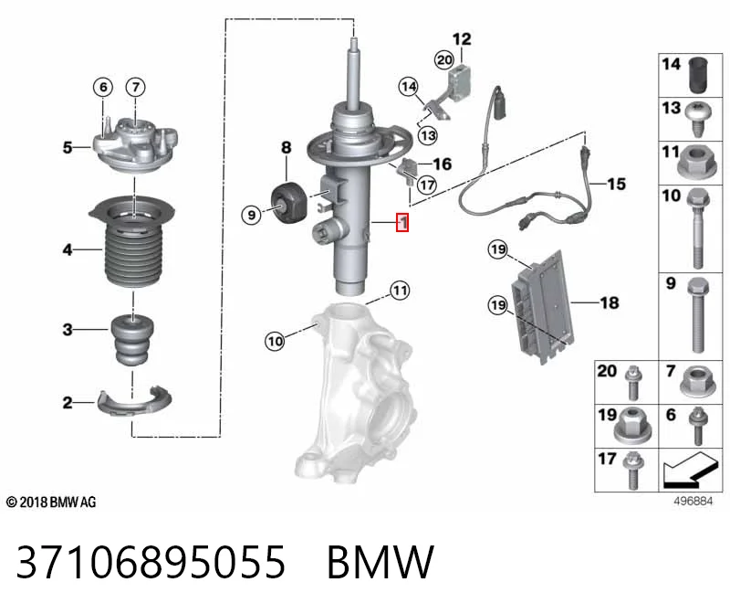 37106895055 BMW Ліва передня стійка