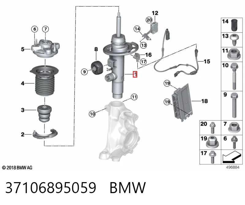 37106895059 BMW Ліва передня стійка