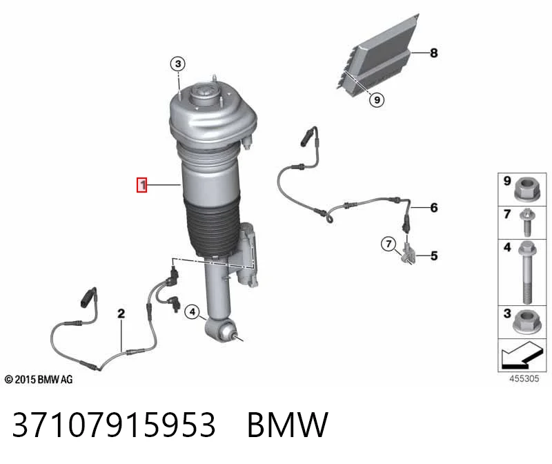 37107915953 BMW Амортизатор задній, лівий