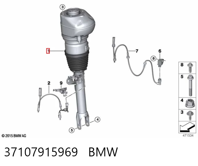 37107915969 BMW Ліва передня стійка