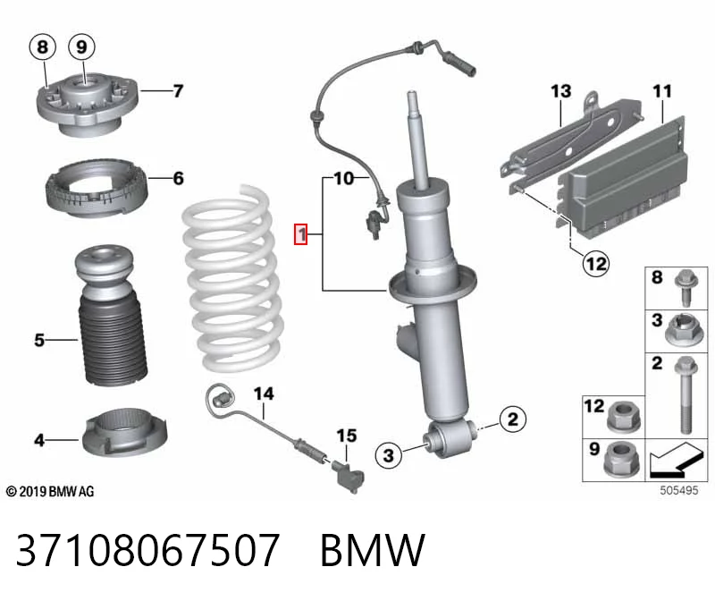 37108067507 BMW Амортизатор задній, лівий