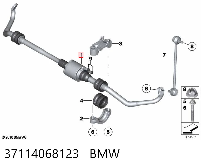 Стабілізатор задньої балки на BMW 7  F01, F02, F03, F04