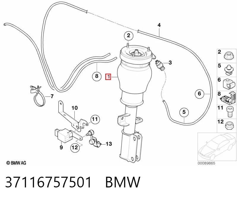 37116757501 BMW Ліва передня стійка
