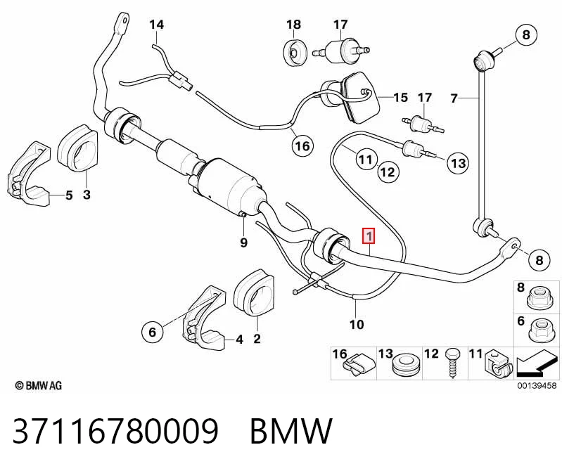 Стабілізатор передньої підвіски на BMW 7  E65, E66, E67