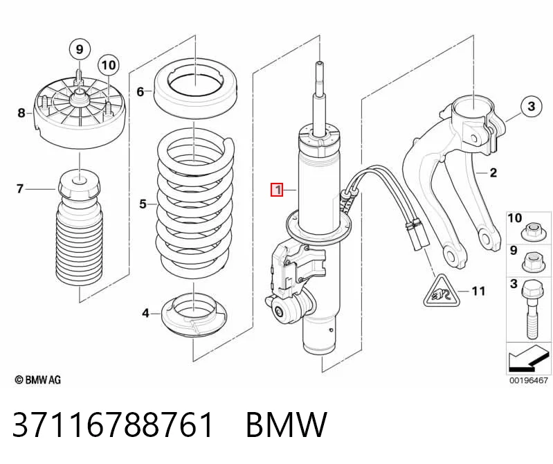 37116788761 BMW Ліва передня стійка