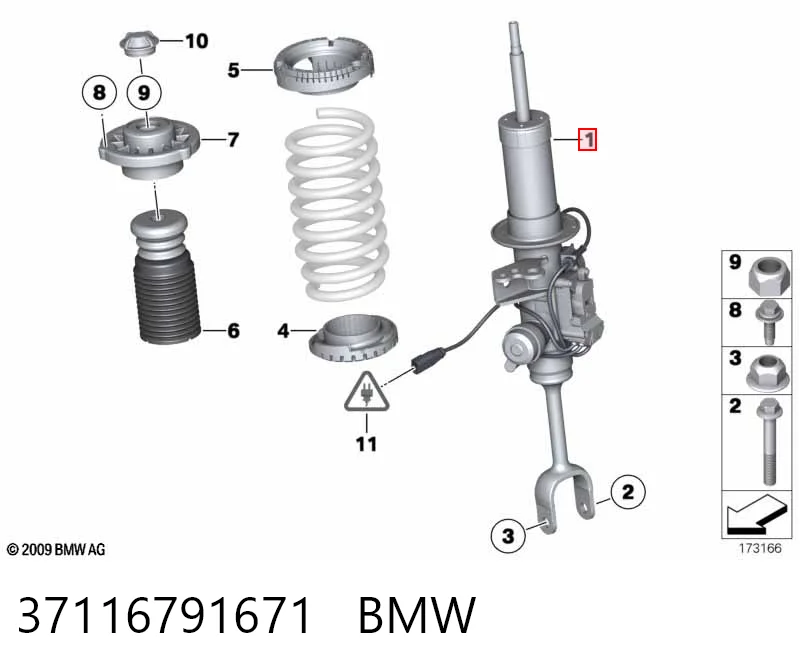 37116791671 BMW Ліва передня стійка