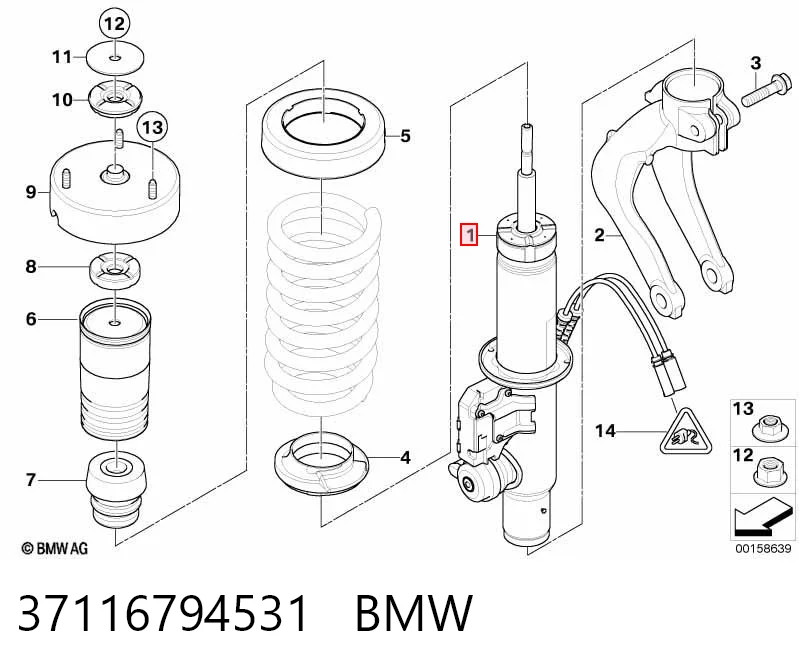 37116794531 BMW Ліва передня стійка